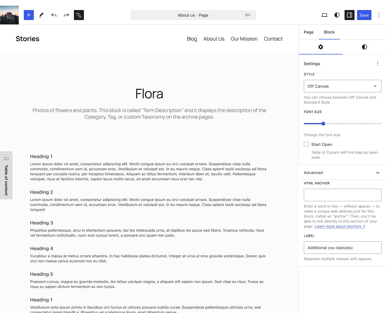 Off-canvas example 1